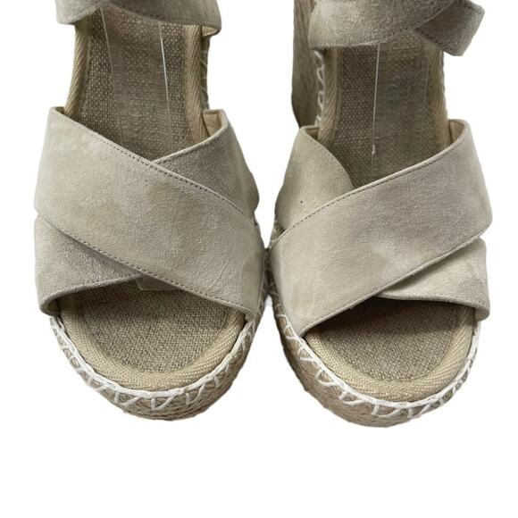 NWOT Club Monaco fleuris suede wedge platform espadrille sandals women sz 38 - Picture 3 of 13